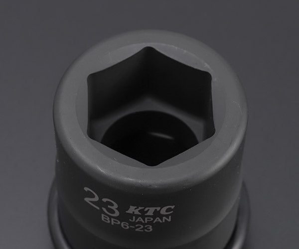 KTC インパクトソケット 差込角19.0mm(19.0sq.)(3/4) サイズ23mm 六角 ピン・リング付 (BP6-23P)(4989433155371) 京都機械工具