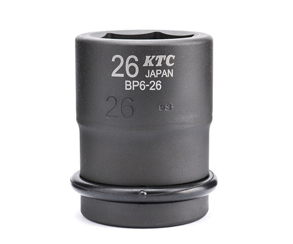 KTC インパクトソケット 差込角19.0mm(19.0sq.)(3/4) サイズ26mm 六角 ピン・リング付 (BP6-26P)(4989433155395) 京都機械工具