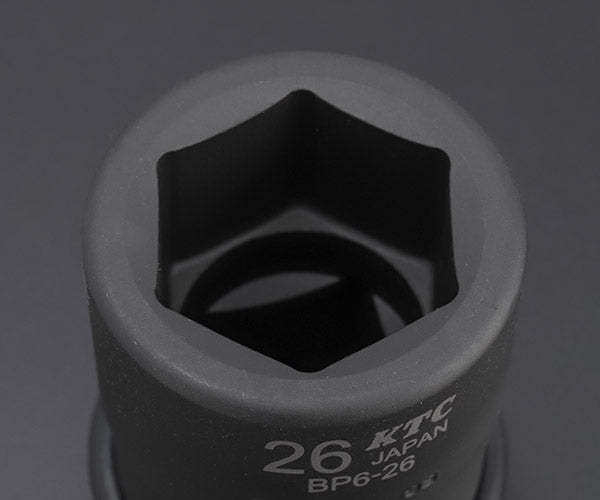 KTC インパクトソケット 差込角19.0mm(19.0sq.)(3/4) サイズ26mm 六角 ピン・リング付 (BP6-26P)(4989433155395) 京都機械工具