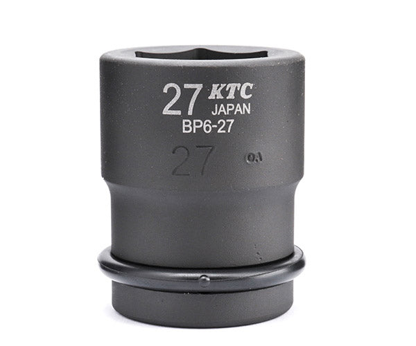 KTC インパクトソケット 差込角19.0mm(19.0sq.)(3/4) サイズ27mm 六角 ピン・リング付 (BP6-27P)(4989433155401) 京都機械工具