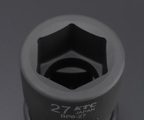 KTC インパクトソケット 差込角19.0mm(19.0sq.)(3/4) サイズ27mm 六角 ピン・リング付 (BP6-27P)(4989433155401) 京都機械工具