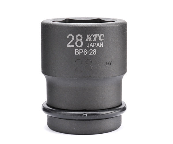KTC インパクトソケット 差込角19.0mm(19.0sq.)(3/4) サイズ28mm 六角 ピン・リング付 (BP6-28P)(4989433155418) 京都機械工具