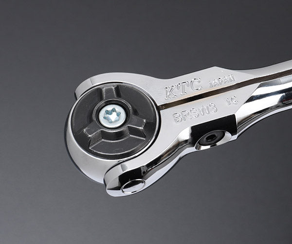 KTC BRSW3 9.5sq. スイベルラチェットハンドル コンパクトヘッド 送り角5°