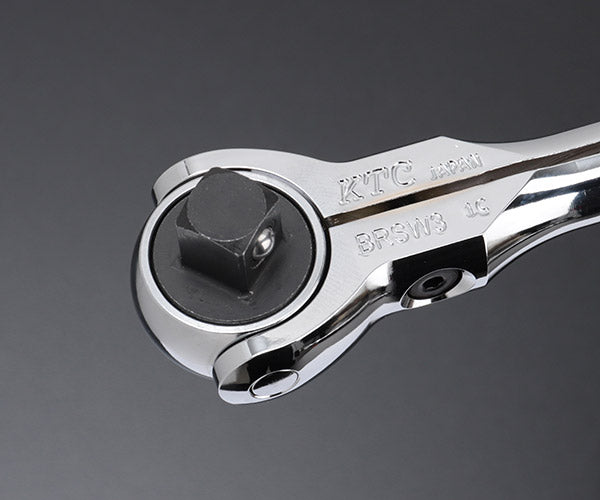 【11月の特価品】KTC BRSW3 9.5sq. スイベルラチェットハンドル コンパクトヘッド 送り角5°