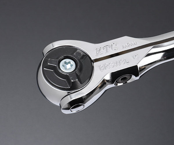 【11月の特価品】KTC BRSW3L 9.5sq. ロングスイベルラチェットハンドル コンパクトヘッド 送り角5°