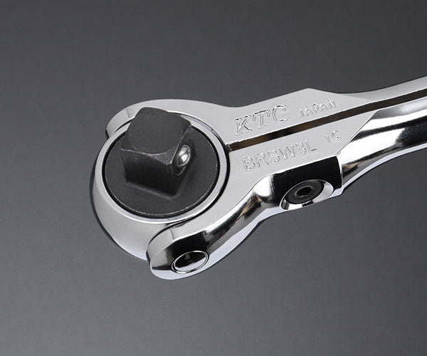 【11月の特価品】KTC BRSW3L 9.5sq. ロングスイベルラチェットハンドル コンパクトヘッド 送り角5°