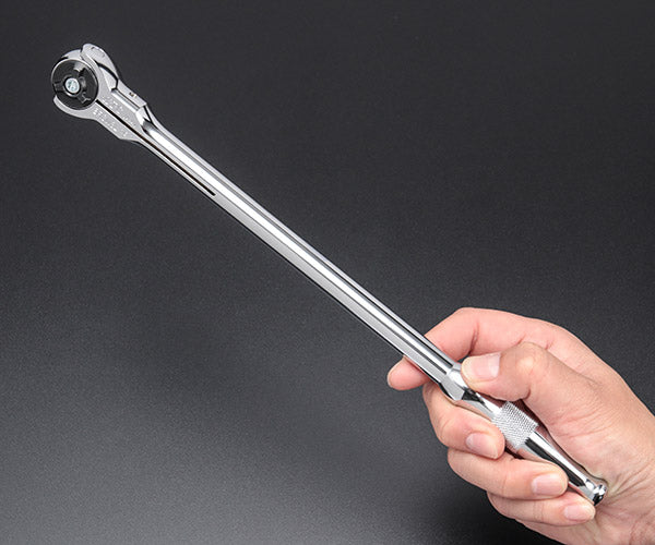 【11月の特価品】KTC BRSW3L 9.5sq. ロングスイベルラチェットハンドル コンパクトヘッド 送り角5°