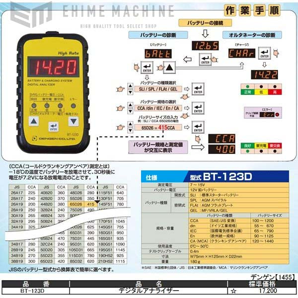 デンゲンのデジタルバッテリーテスターの画像11