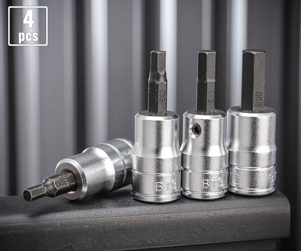 KTC BT3-S-4P2 ショートヘキサゴンビットソケット4点セット (BT3-04S,05S,06S,08S) 差込角9.5mm(9.5sq.)(3/8) エヒメマシンオリジナルセット