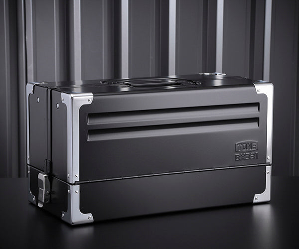 TONE ツールケース(メタル) V形3段式 マットブラック (BX331BK)(4953488211979) トネ