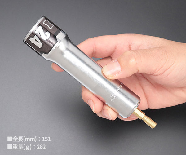 KTC インパクト用ロングソケットビット シャンク1/4インチ サイズ24mm 六角 (BZP63L-24)(4989433174860) 京都機械工具