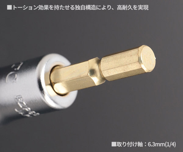 KTC インパクト用ショートソケットビット シャンク1/4インチ サイズ10mm 六角 (BZP63S-10)(4989433174686) 京都機械工具