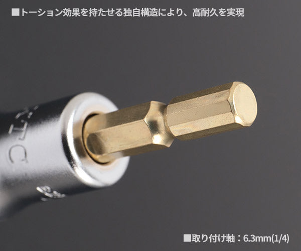KTC インパクト用ショートソケットビット シャンク1/4インチ サイズ12mm 六角 (BZP63S-12)(4989433174693) 京都機械工具