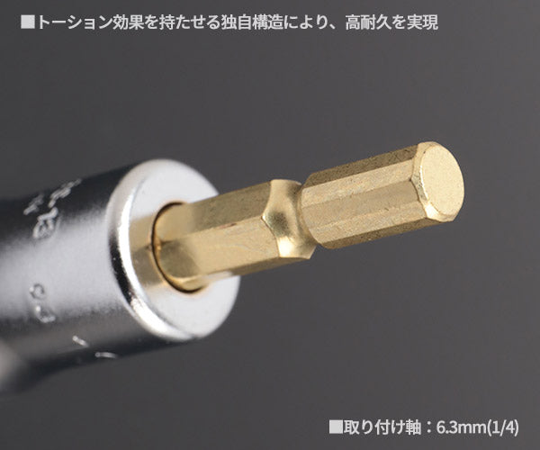 KTC インパクト用ショートソケットビット シャンク1/4インチ サイズ13mm 六角 (BZP63S-13)(4989433174709) 京都機械工具