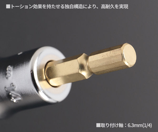 KTC インパクト用ショートソケットビット シャンク1/4インチ サイズ14mm 六角 (BZP63S-14)(4989433174716) 京都機械工具