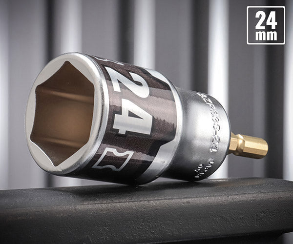 KTC インパクト用ショートソケットビット シャンク1/4インチ サイズ24mm 六角 (BZP63S-24)(4989433174761) 京都機械工具