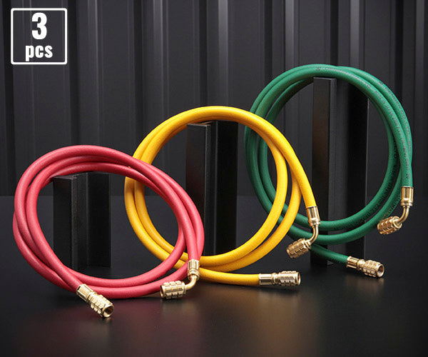 デンゲン R-12チャージングホース 3色セット 1.6m 赤黄緑 両端ストレート延長タイプ (CP-H-1600-S) (4562396136948) DENGEN