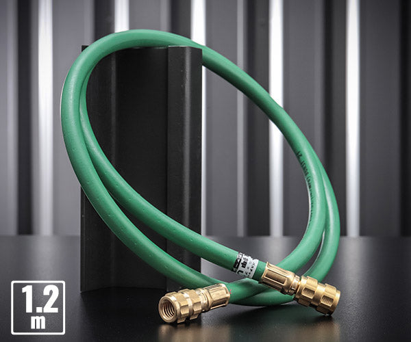 DENGEN HFC-134a専用虫押し付きチャージングホース(緑/ガス用) CP-H1200FGC-SS
