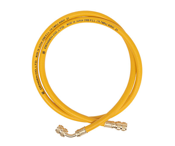 デンゲン 134aチャージングホース 黄 低圧用 1.2m 虫押しナシ 単品 (CP-H1200FY-SL) (4562396136764) DENGEN