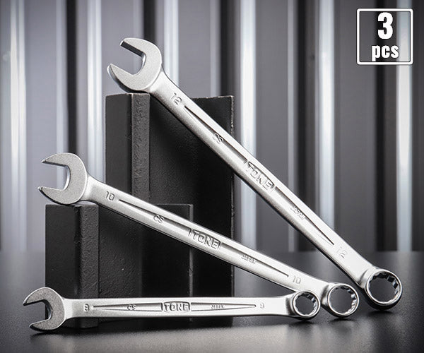 TONE コンビネーションスパナセット 3点セット メッキ処理 ビニール袋付き (CS300)(4953488422634) トネ