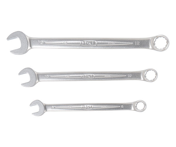 TONE コンビネーションスパナセット 3点セット メッキ処理 ビニール袋付き (CS300)(4953488422634) トネ
