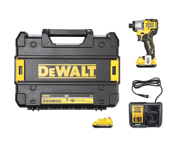 デウォルト 10.8V ブラシレス・インパクトドライバーセット (ボックス・2.0Ahバッテリー2個・充電器付) DEWALT 日本正規品 (DCF801D2-JP) (4536178691857)