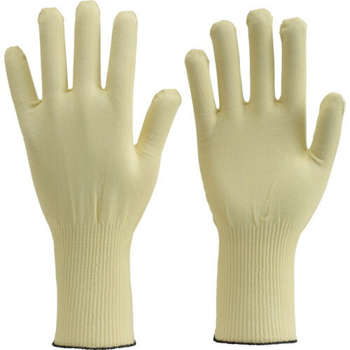 TRUSCO アラミド手袋 15ゲージ 薄手ロングタイプ Lサイズ(10枚入) DPM901-L-K