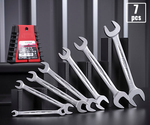 TONE 両口スパナセット 7本組 メッキ処理 540g (DS700P)(4953488307900) トネ