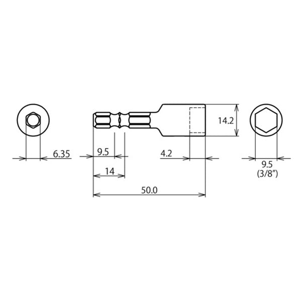 ロブテックス ストロック ヘクスセッター用ソケット マグネット付 対辺9.5mm DSHM95 エビ LOBSTER ロブスター エビ印工具 LOBTEX