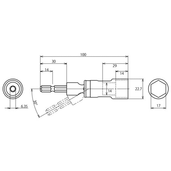 ロブテックス ユニバーサルソケット“ストロック” 6角 対辺17mm DSU17S エビ LOBSTER ロブスター エビ印工具 LOBTEX