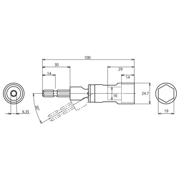 ロブテックス ユニバーサルソケット“ストロック” 6角 対辺13mm DSU19S エビ LOBSTER ロブスター エビ印工具 LOBTEX
