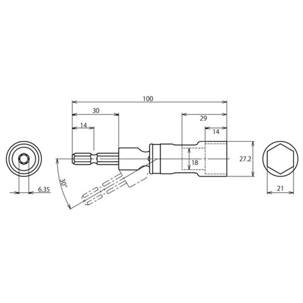 ロブテックス ユニバーサルソケット“ストロック” 6角 対辺21mm DSU21S エビ LOBSTER ロブスター エビ印工具 LOBTEX
