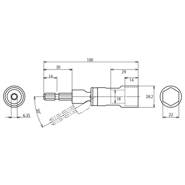 ロブテックス ユニバーサルソケット“ストロック” 6角 対辺22mm DSU22S エビ LOBSTER ロブスター エビ印工具 LOBTEX