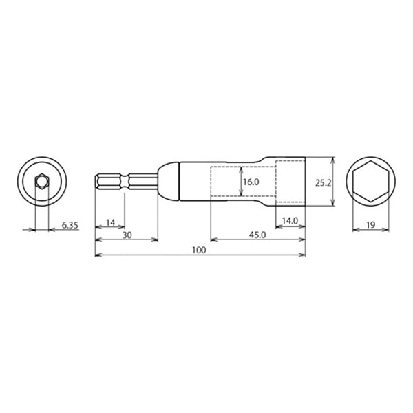 ロブテックス ストロック スタンダードソケット 高耐久タイプ 6角 対辺19mm DSX19S エビ LOBSTER ロブスター エビ印工具 LOBTEX