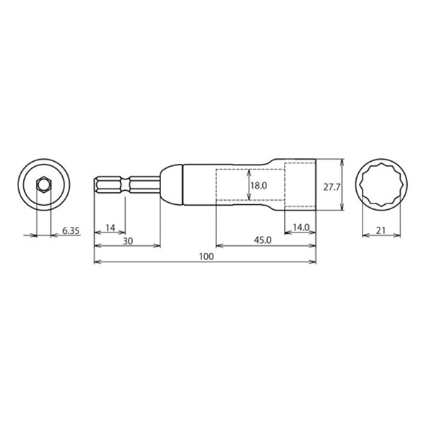 ロブテックス ストロック スタンダードソケット 高耐久タイプ 12角 対辺21mm DSX21 エビ LOBSTER ロブスター エビ印工具 LOBTEX