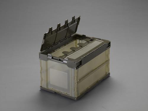 エスコ 530x366x334mm/50.4L折畳コンテナ(半透明/蓋/5コ EA506AA-130E ESCO