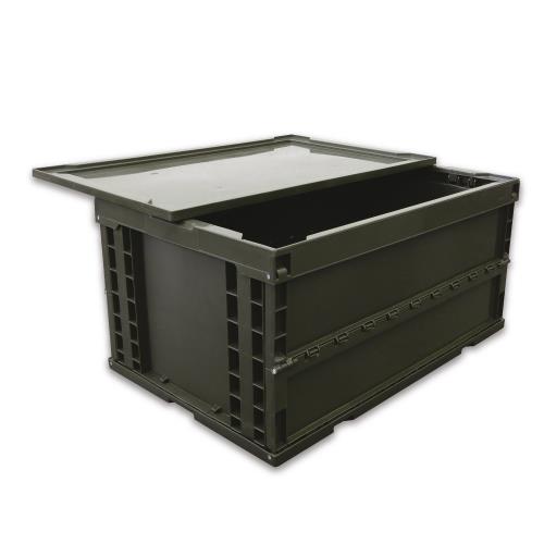 エスコ 649x439x327mm/74.0L 折畳コンテナ(OD/蓋付) EA506AA-18DS ESCO