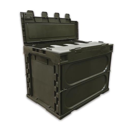 エスコ 530x366x397mm/59.5L 折畳コンテナ(OD/蓋付) EA506AA-8D ESCO