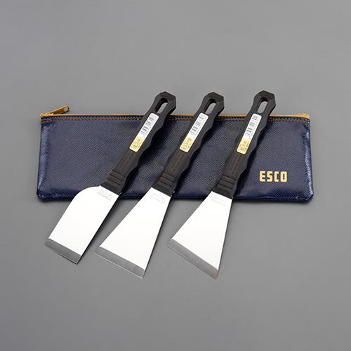 エスコ 3本組 革タチセット(ステンレス製) EA524AP-1 ESCO