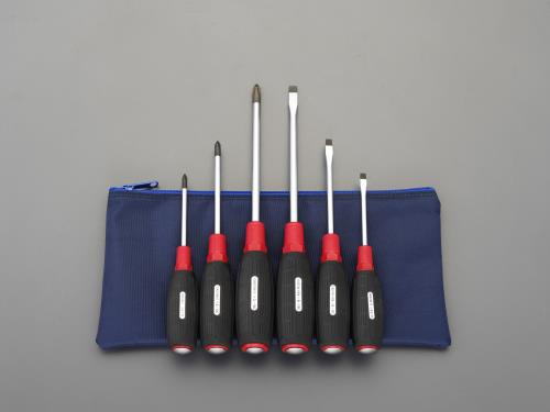 エスコ 6本組 ドライバー(貫通柄/ケース付) EA557AV-600 ESCO