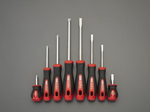 エスコ 8本組 ドライバーセット(ステンレス製/ケース付) EA557DS-800A ESCO