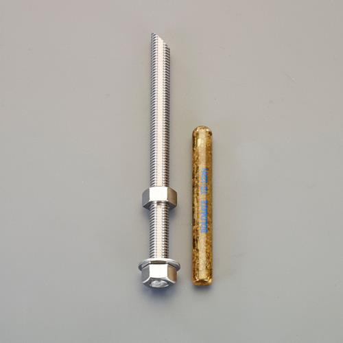 エスコ M12x140mm/SUS 寸切ボルト・ナット付ケミカルアンカー EA947AL-111 ESCO