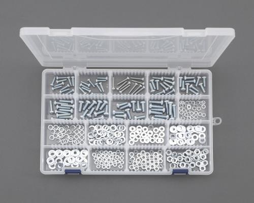 エスコ M4・M5・M6 鍋小ネジ・ナット・ワッシャーセット(ユニクロメッキ) EA949AF-22 ESCO