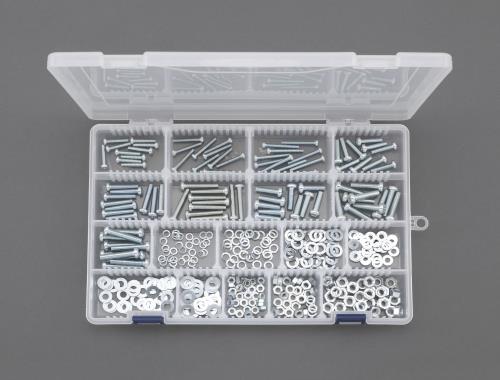 エスコ M4・M5・M6 鍋小ネジ・ナット・ワッシャーセット(ユニクロメッキ) EA949AF-23 ESCO