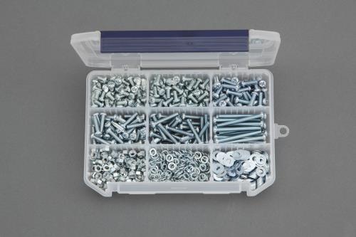 エスコ M5 鍋頭小ネジ・ナット・ワッシャーセット(ユニクロメッキ) EA949AF-27 ESCO