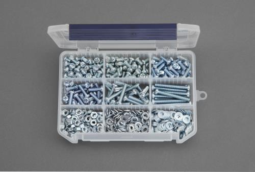 エスコ M6 鍋頭小ネジ・ナット・ワッシャーセット(ユニクロメッキ) EA949AF-28 ESCO