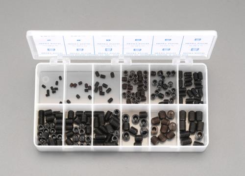 エスコ 3/16-1/2六角穴付キ止メネジセット(アメリカネジ) EA949DC-101 ESCO