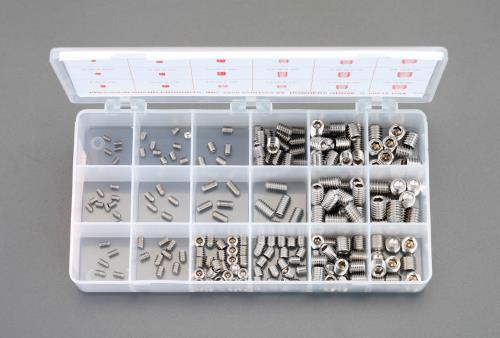 エスコ 六角穴付止メネジセット(ステンレス製/アメリカネジ) EA949DC-102 ESCO