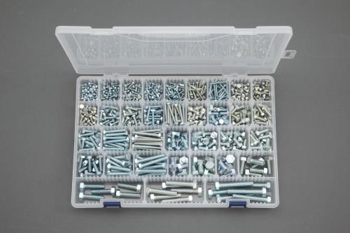 エスコ M3-M8 六角ボルトセット(ユニクロメッキ) EA949L-1 ESCO