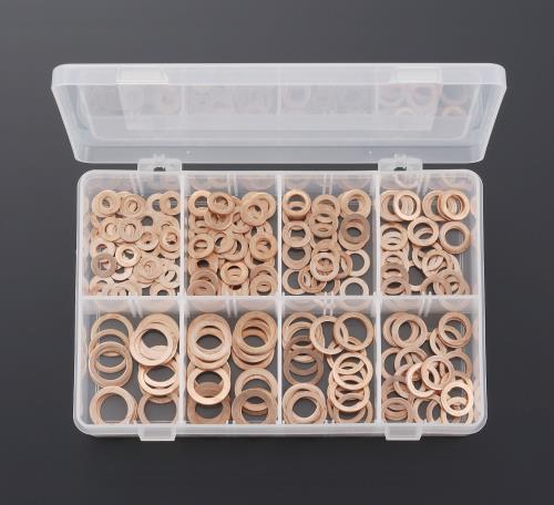 エスコ 1/4-11/16 銅パッキンセット(8サイズ) EA949YV ESCO